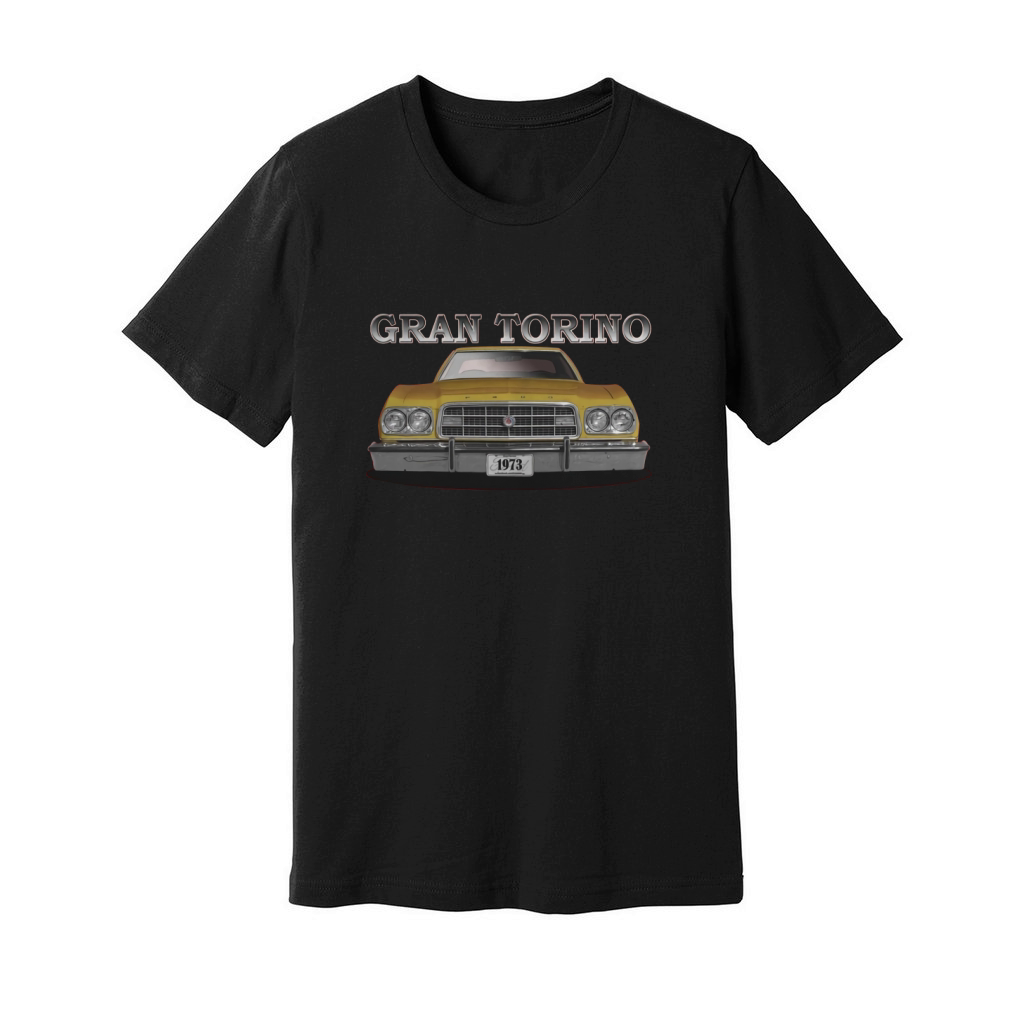 1973 Ford Gran Torino Front Gold Unisex Jersey Tee