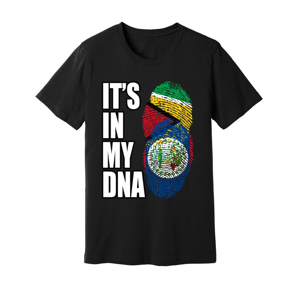 Guyanese And Belizean Mix Heritage DNA Flag Unisex Jersey Tee