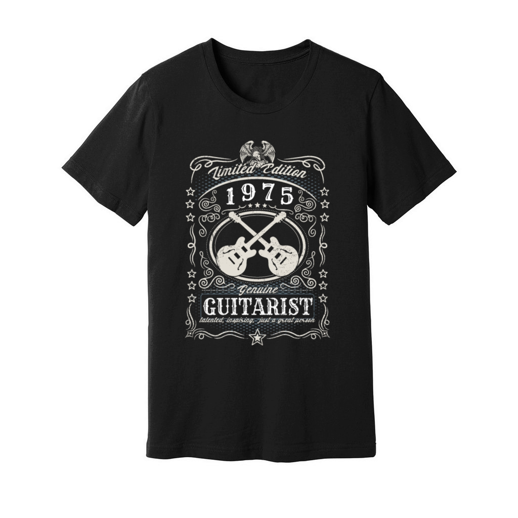 Vintage 1975 Guitarist Birthday Gift Guitar Player Unisex Jersey Tee