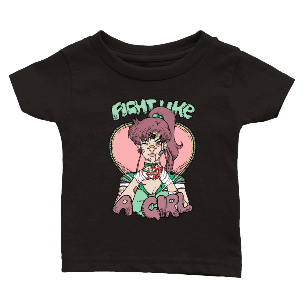 Sailor Moon- Fight Like A Girl Sailor Jupiter Classic Baby Crewneck T-shirt