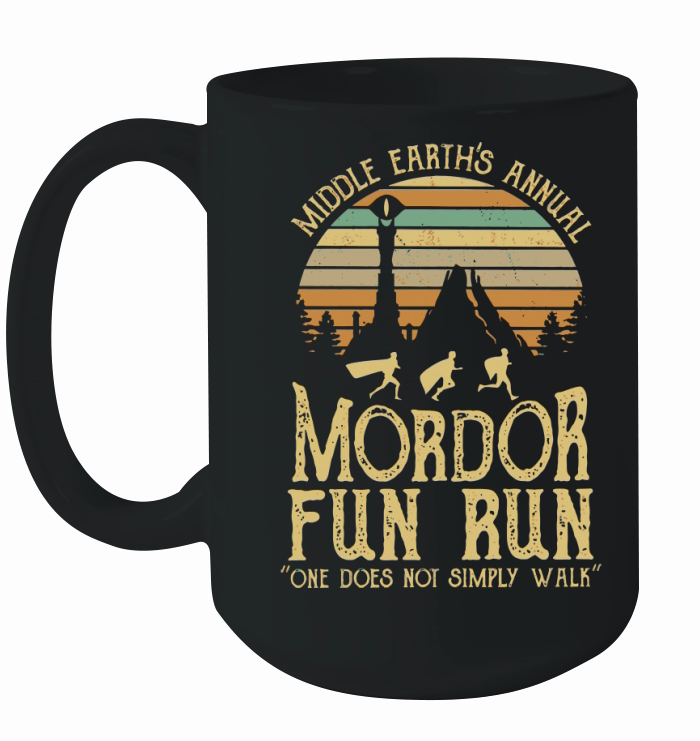 Spl Sunset middle earth’s annual mordor fun run one does not simply walk Ceramic Mug