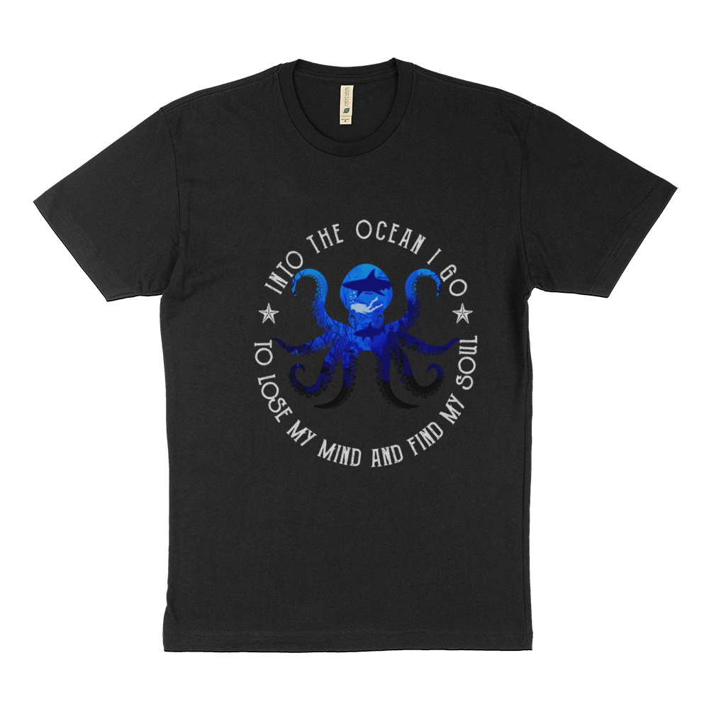 Octopus into the ocean i go to lose my mind and find my soul shirt Sustainable T-Shirt