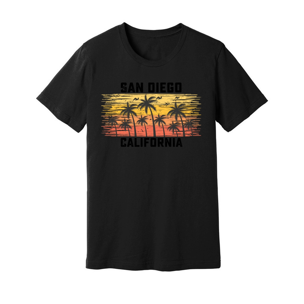 San Diego California Summer Retro VIntage Vacation Unisex Jersey Tee