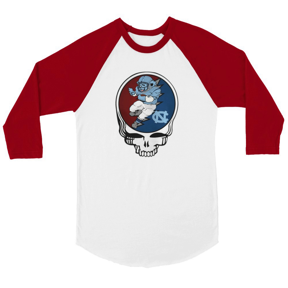 GratefulDead Tshirt North Carolina Tar Heels Unisex ¾ sleeve Raglan T-shirt