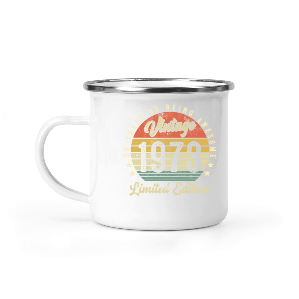 Retro Vintage 1973 Awesome 50th Birthday Camping Mug