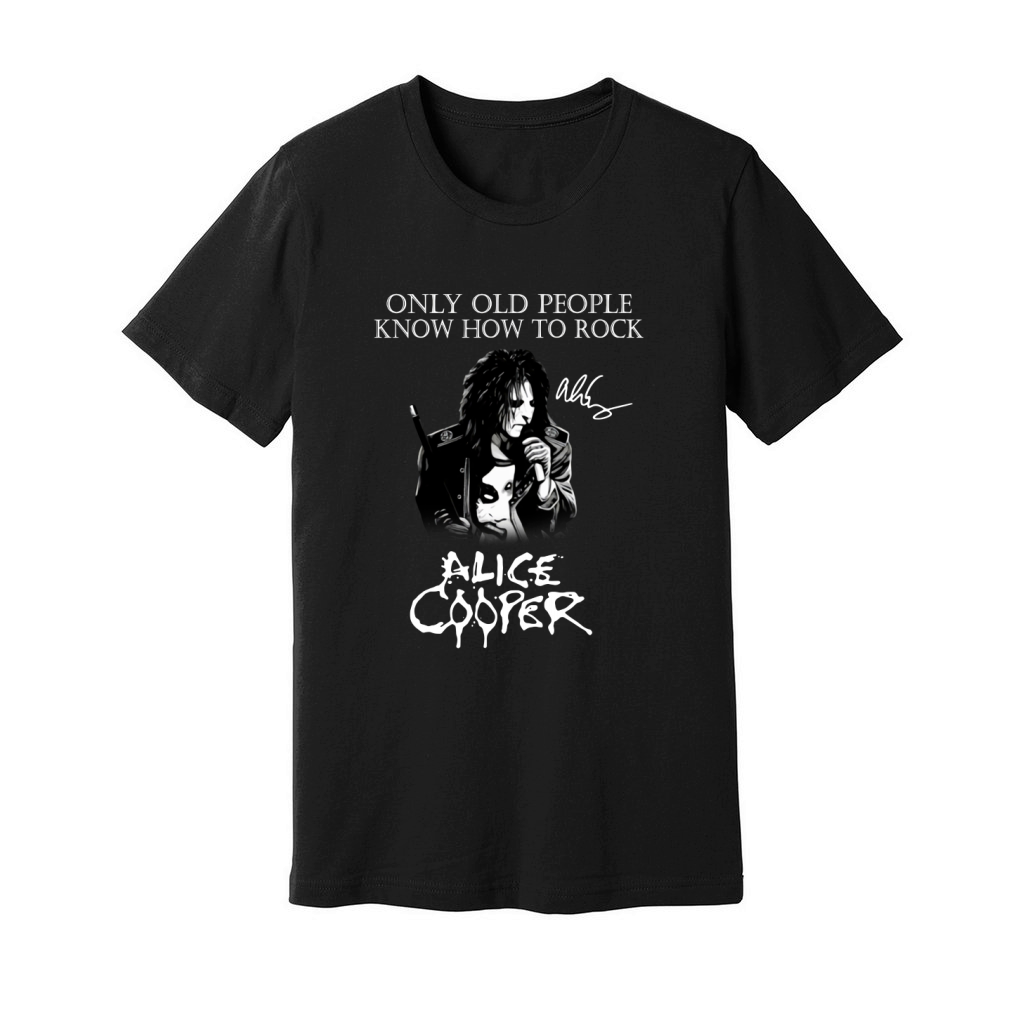 Alice Cooper only old people know how to rock signature Unisex Jersey Tee