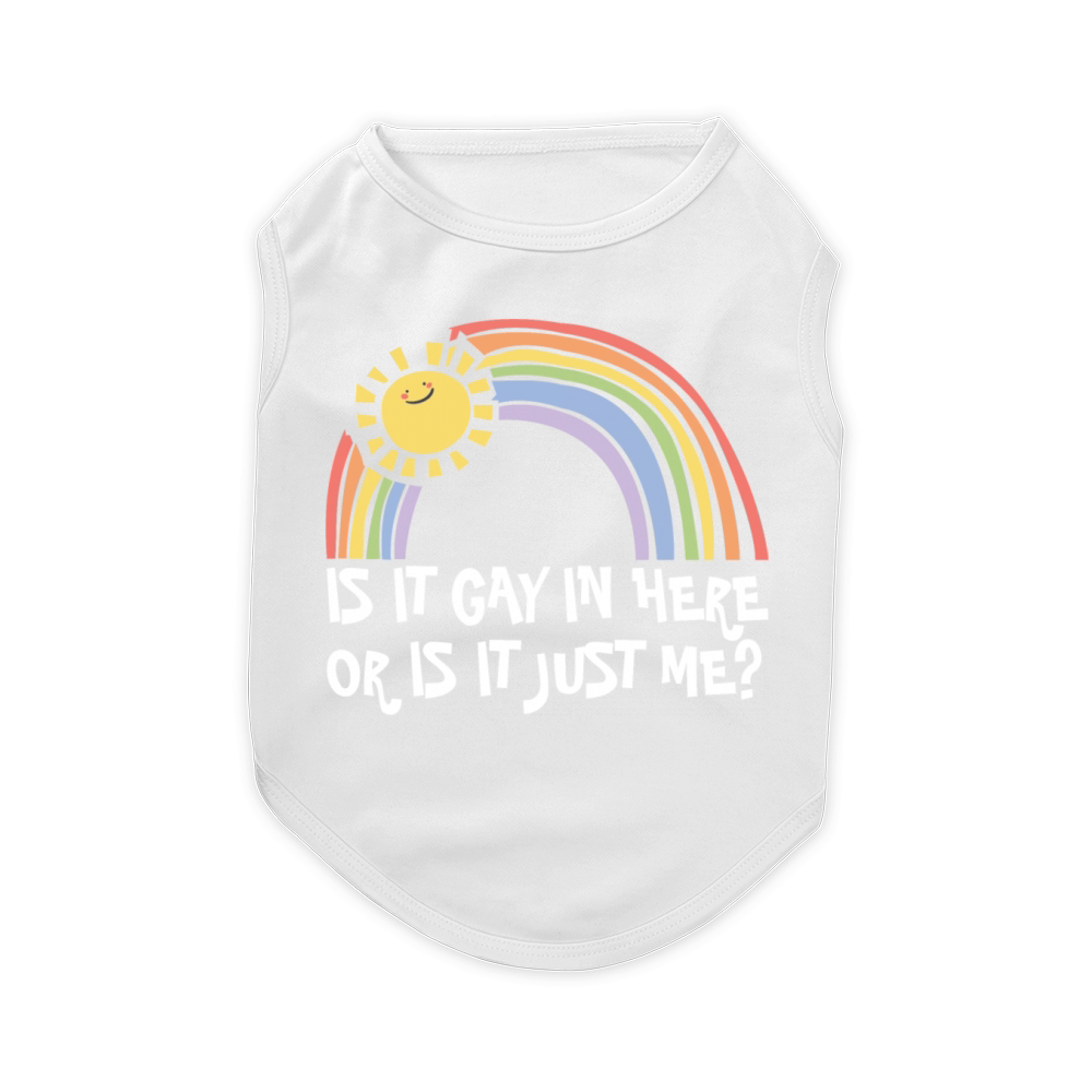 LGBTQ Trans Gay Pride Is It Gay Here Proud Ally Pet T-Shirt