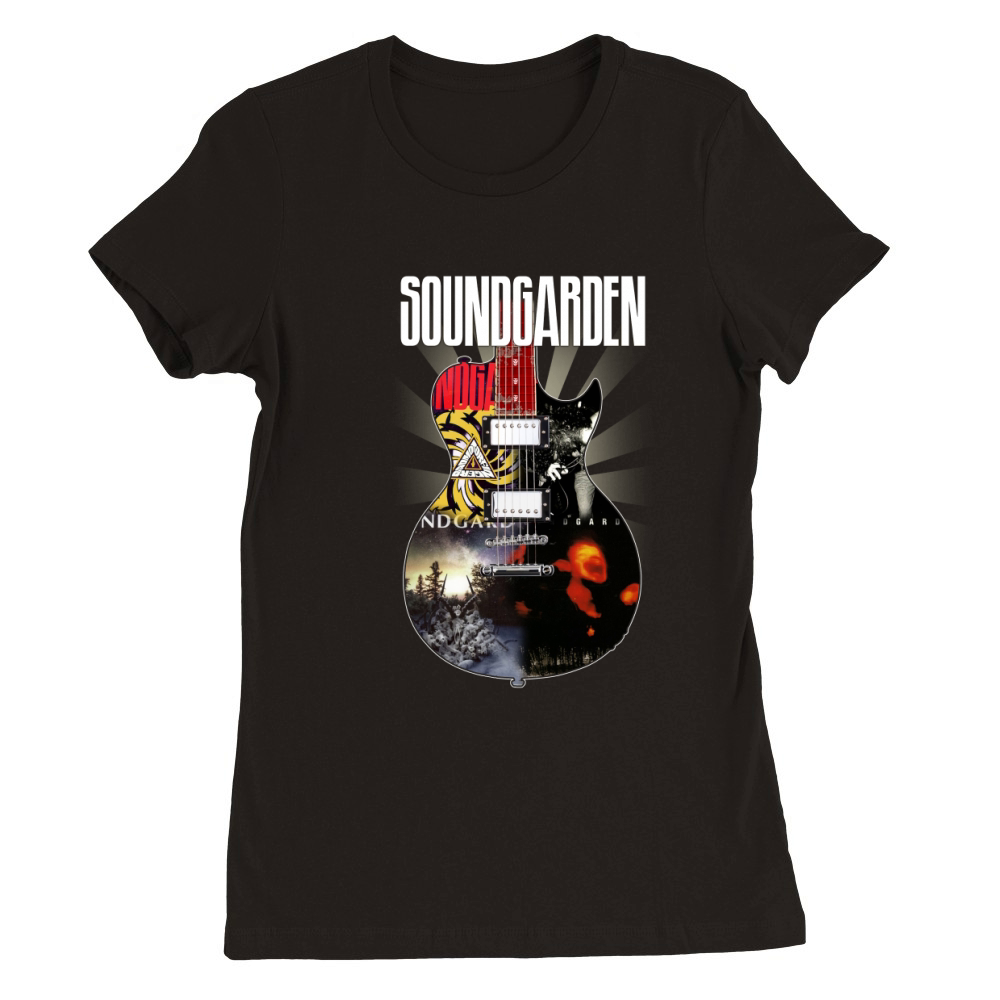 Soundgarden Guitar Premium Womens Crewneck T-shirt