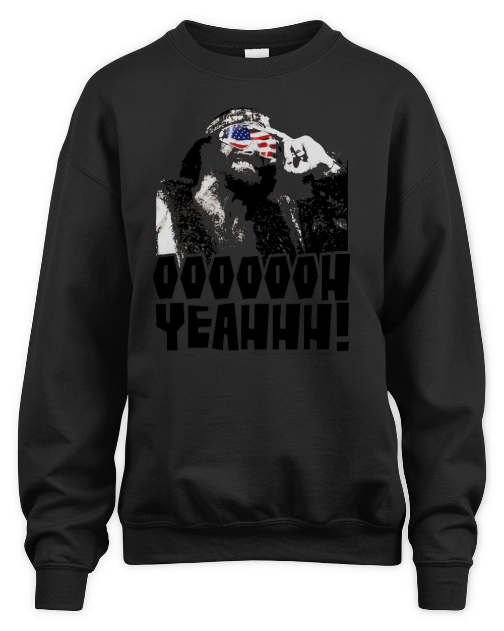 WWE Patriotic Macho Man Oooh Yeahh American Flag Sunglasses shirt Unisex Premium Crewneck Sweatshirt