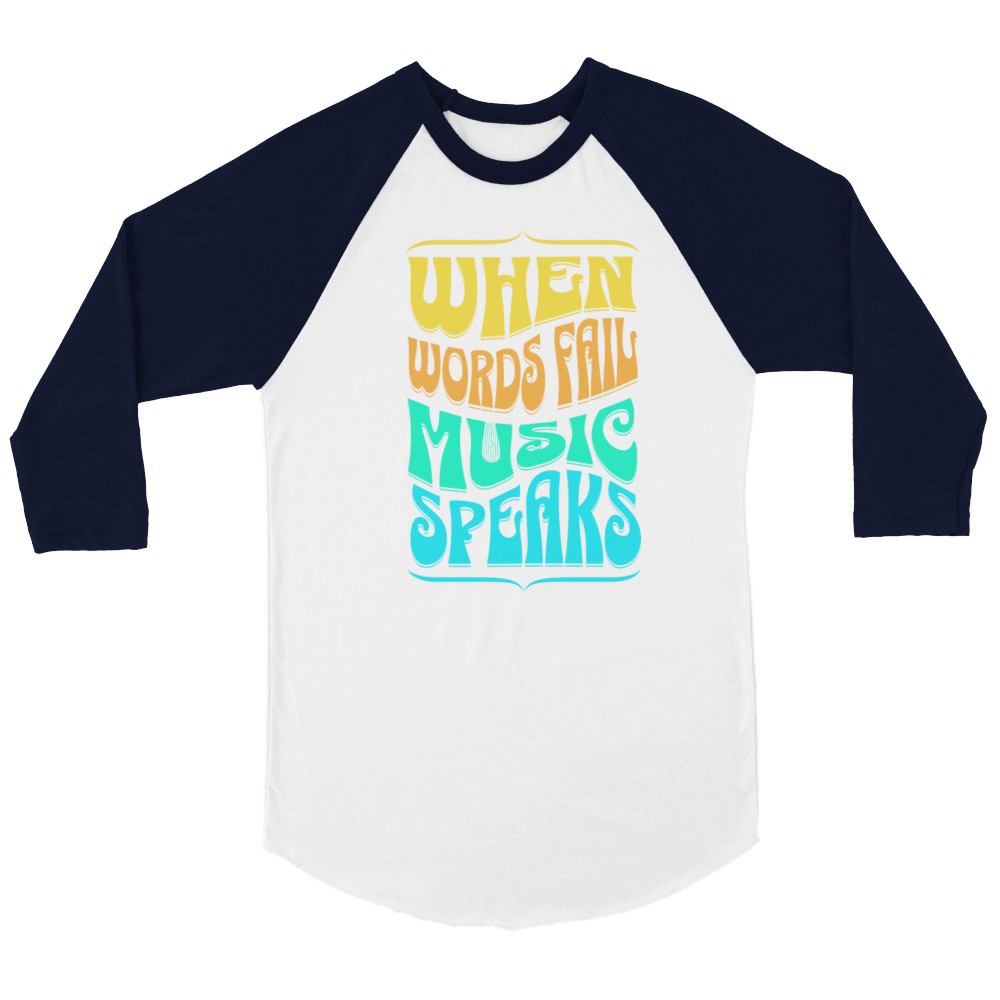 Music Speaks Unisex ¾ sleeve Raglan T-shirt