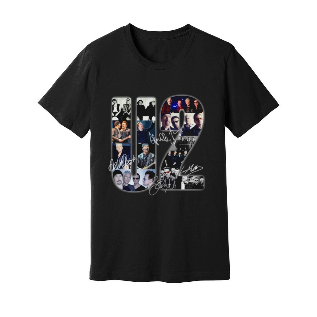 U2 band music signatures shirt Unisex Jersey Tee