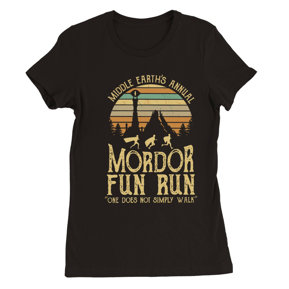Spl Sunset middle earth’s annual mordor fun run one does not simply walk Premium Womens Crewneck T-shirt