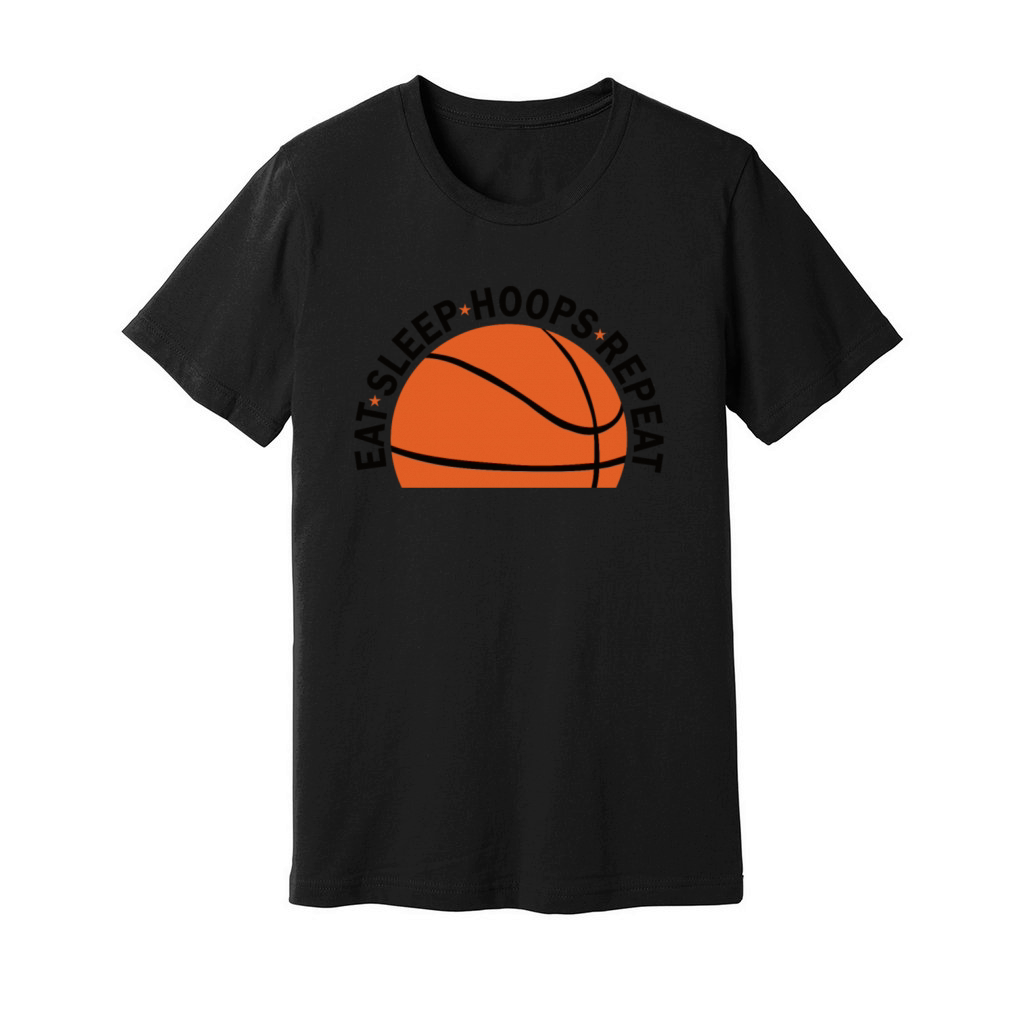 Eat Sleep Hoops Repeat Basketball Unisex Jersey Tee