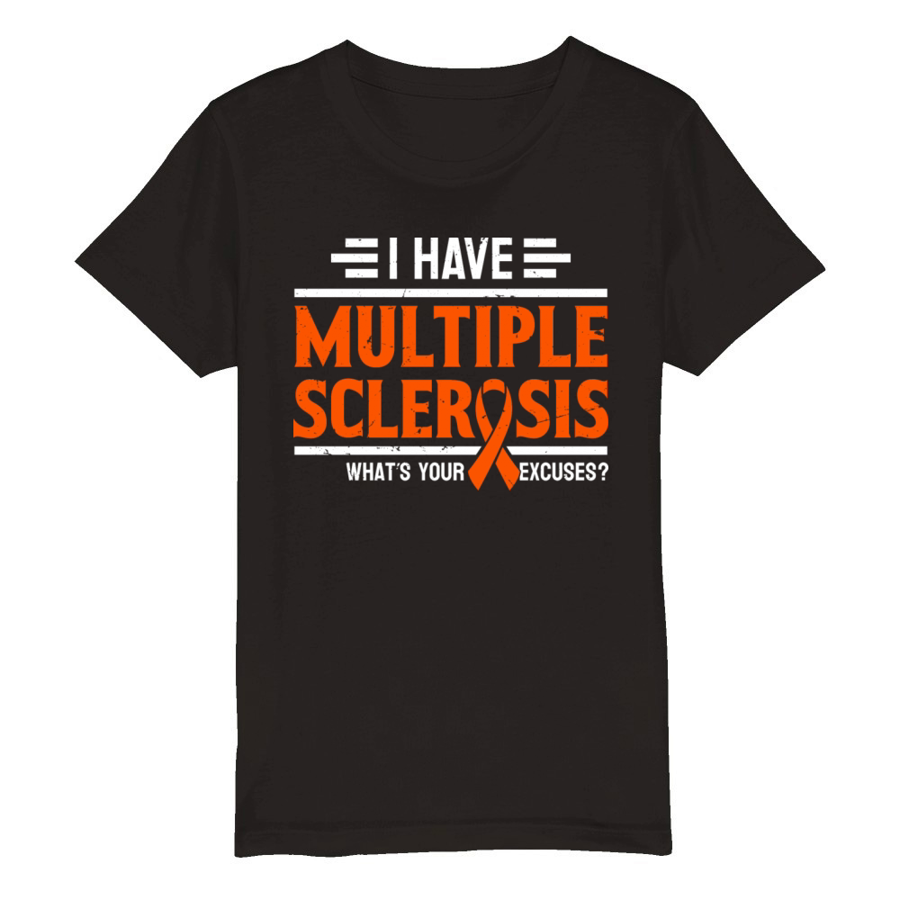 I Have Multiple Sclerosis Awareness Orange Ribbon Organic Kids Crewneck T-shirt