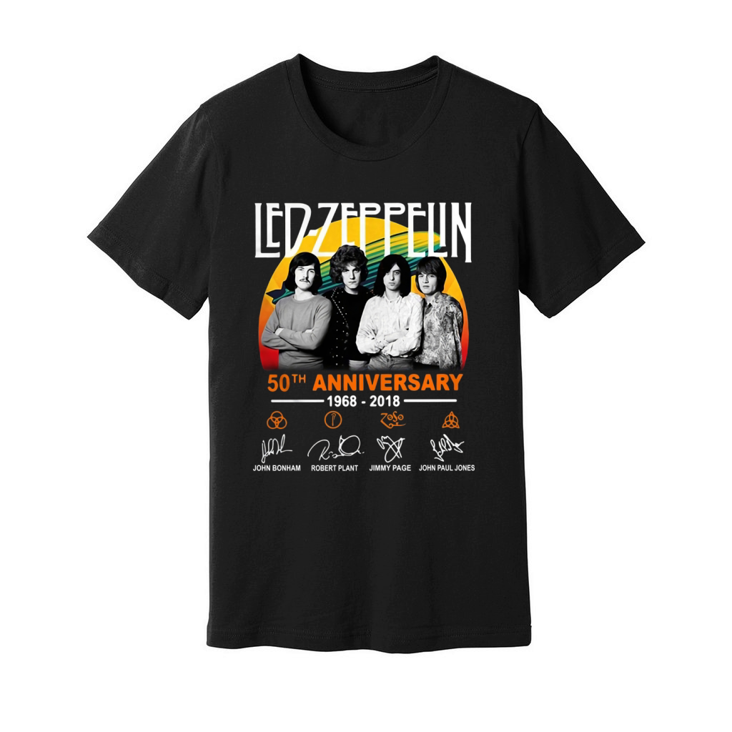 50th Anniversary Led Zeppelin 1968-2018 Signatures shirt Unisex Jersey Tee