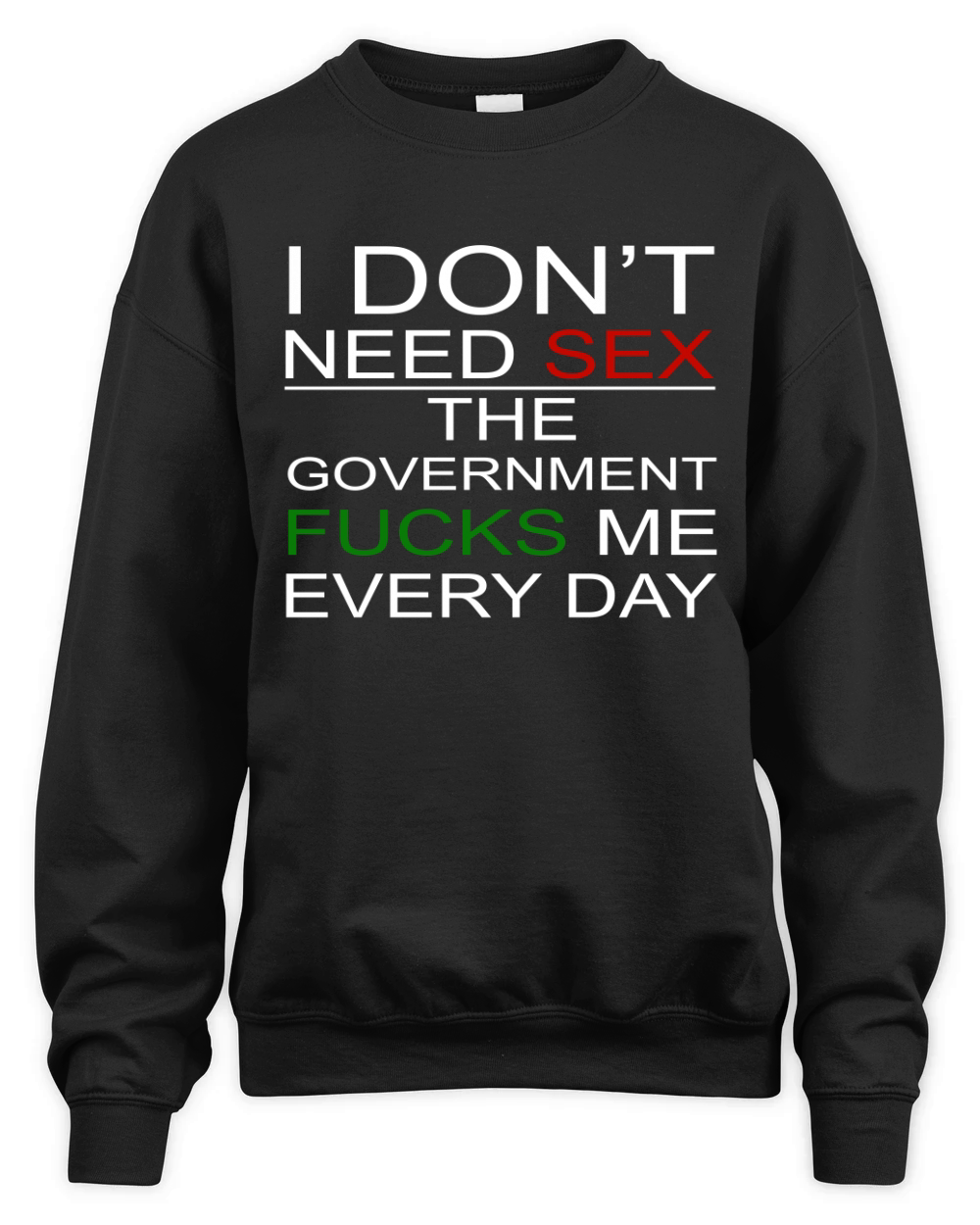 i dont need sex the government fucks me every day shirt Unisex Premium Crewneck Sweatshirt