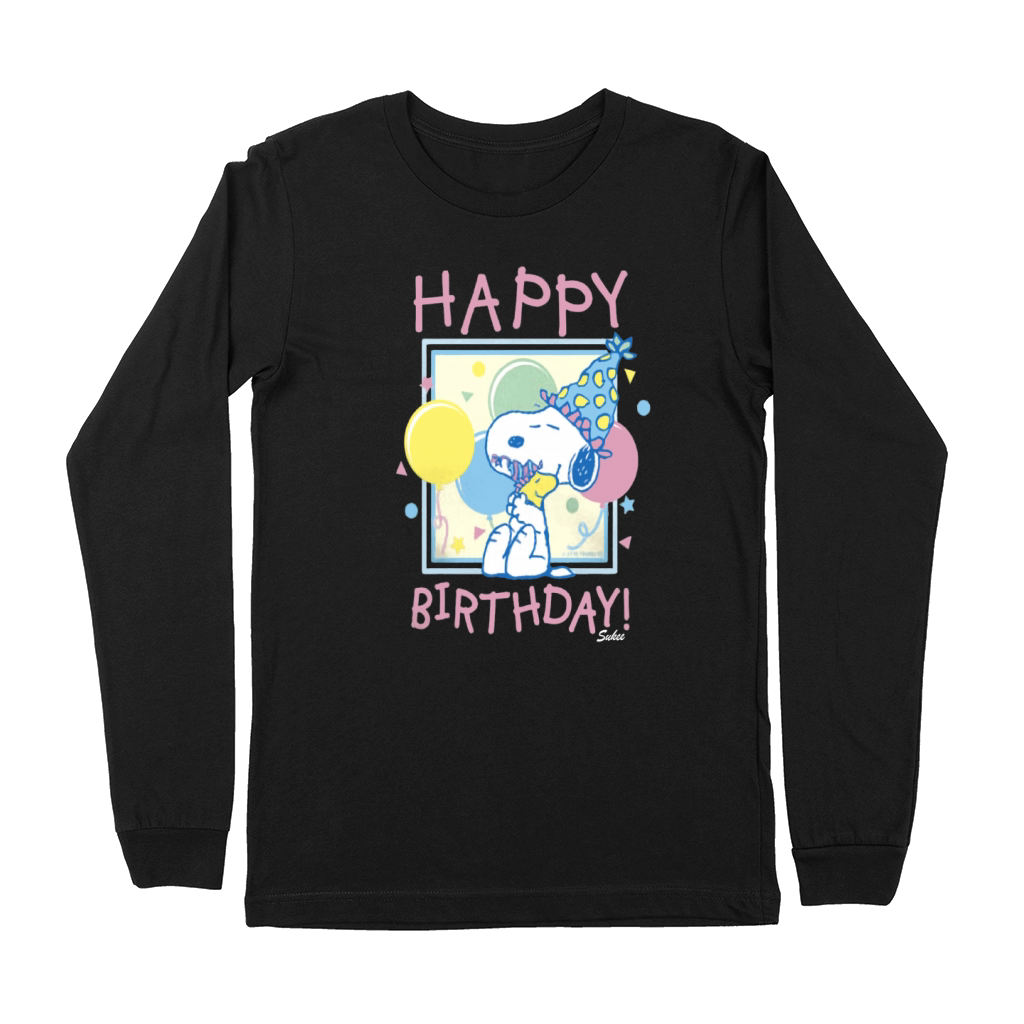 Peanuts Snoopy and Woodstock Happy Birthday Premium Long Sleeve