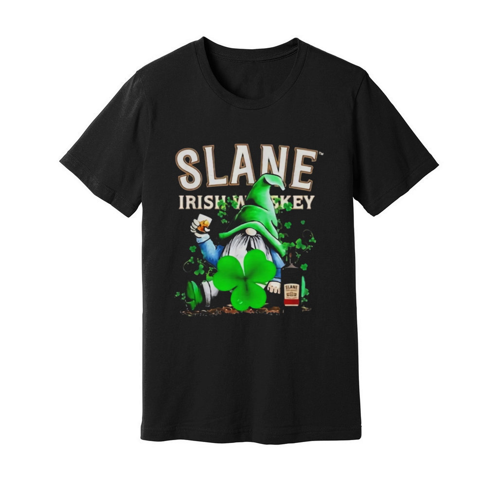 Gnome and Slane Irish Whiskey shamrock St Patrick’s Day shirt Unisex Jersey Tee