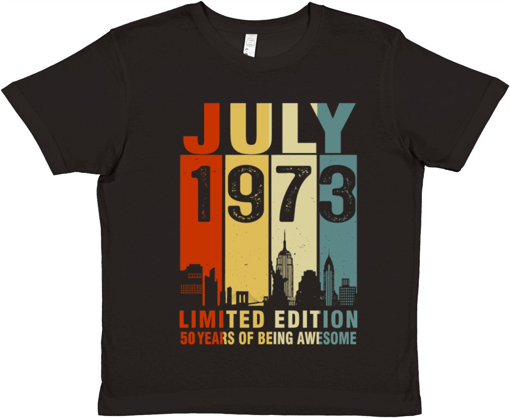 Vintage July 1973 50 Years Of Being Awesome Premium Kids Crewneck T-shirt