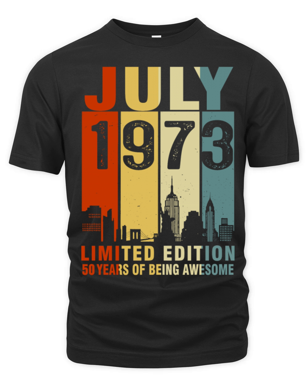 Vintage July 1973 50 Years Of Being Awesome Organic Unisex T-shirt