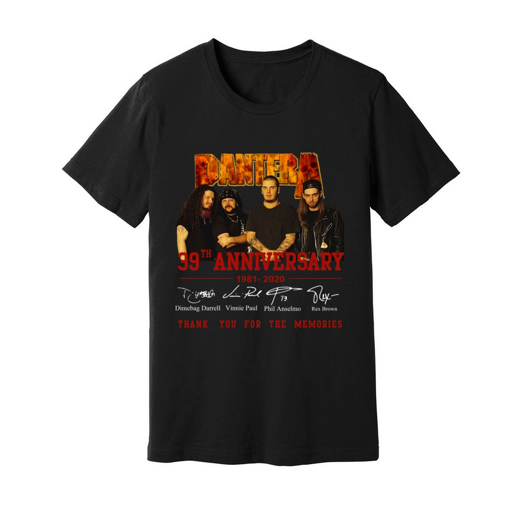 Pantera 39th anniversary 1981 2020 signatures thank for memories shirt Unisex Jersey Tee