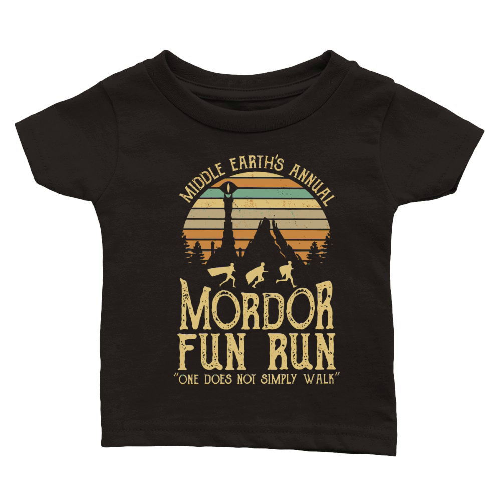 Spl Sunset middle earth’s annual mordor fun run one does not simply walk Classic Baby Crewneck T-shirt