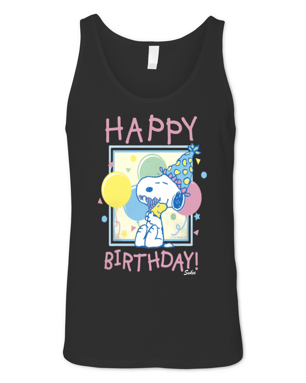 Peanuts Snoopy and Woodstock Happy Birthday Unisex Jersey Tank