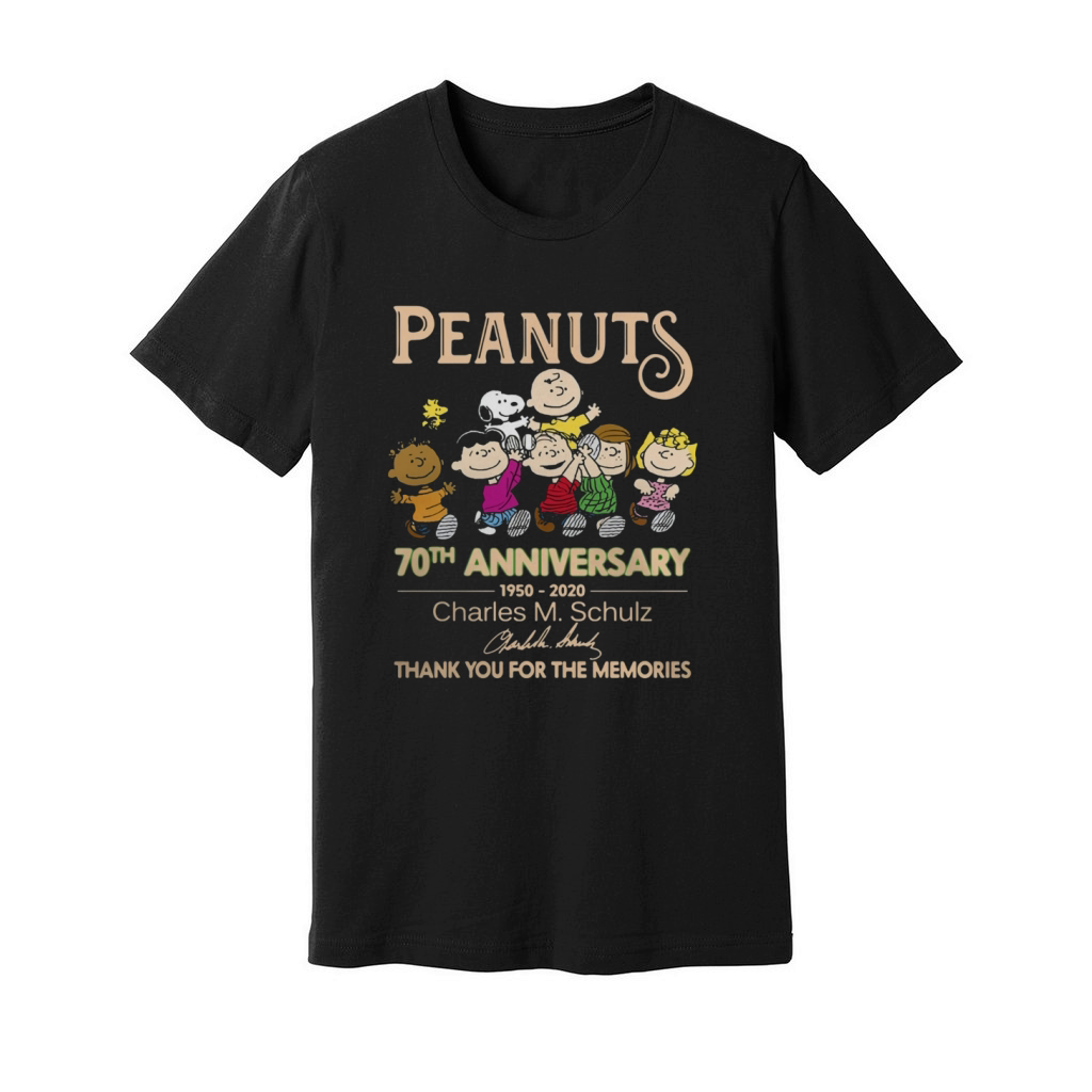 Peanuts 70th anniversary 1950 2020 Charles M Schulz thank you for the memories shirt Unisex Jersey Tee