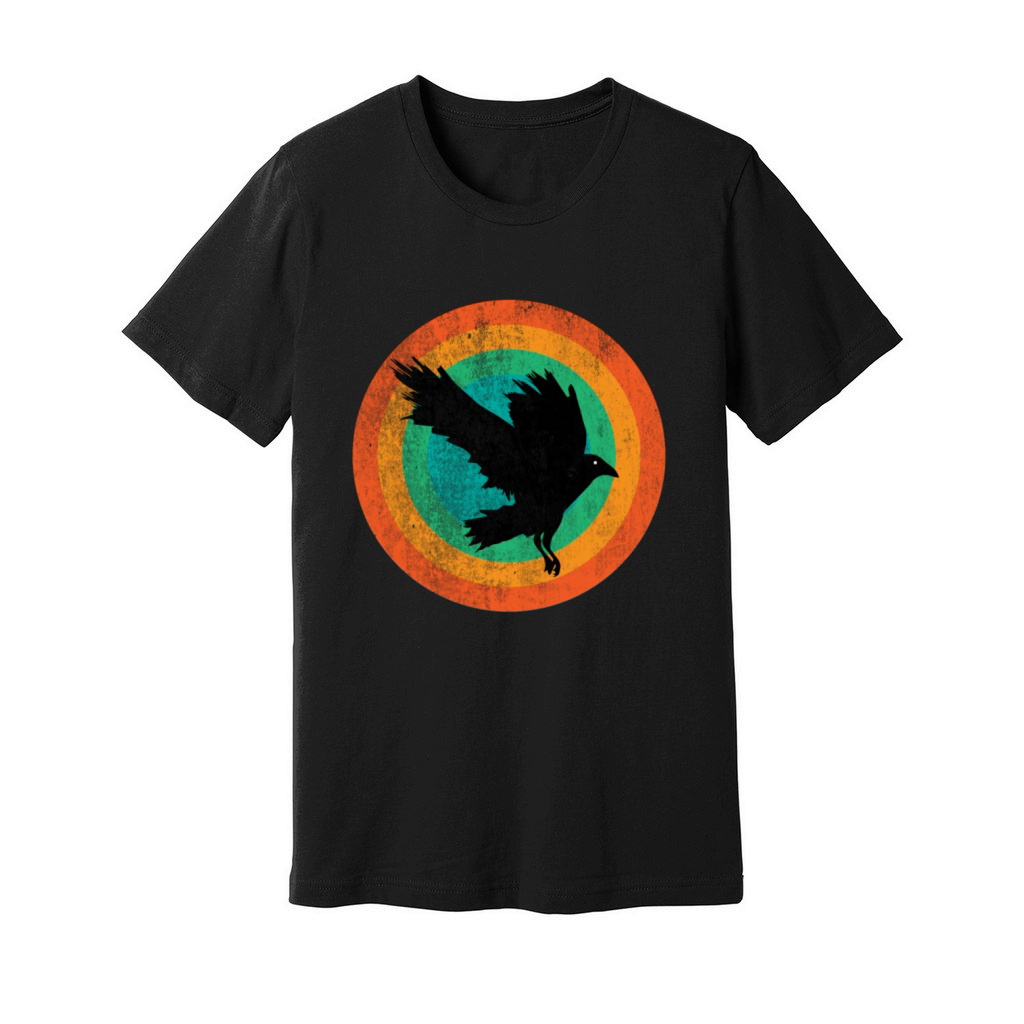 Vintage Beautiful Cute Raven retro Art Unisex Jersey Tee