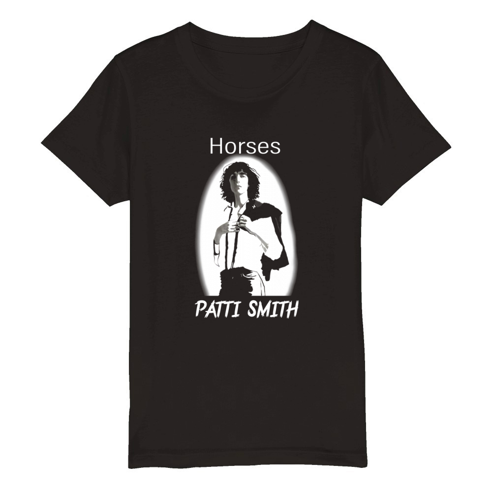 Patti Smith Horses Organic Kids Crewneck T-shirt