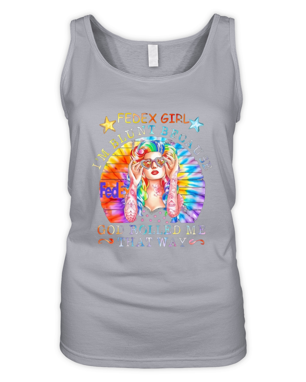 Hippie fedex girl i’m blunt because god rolled me that way vintage retro shirt Organic Women's Tank Top