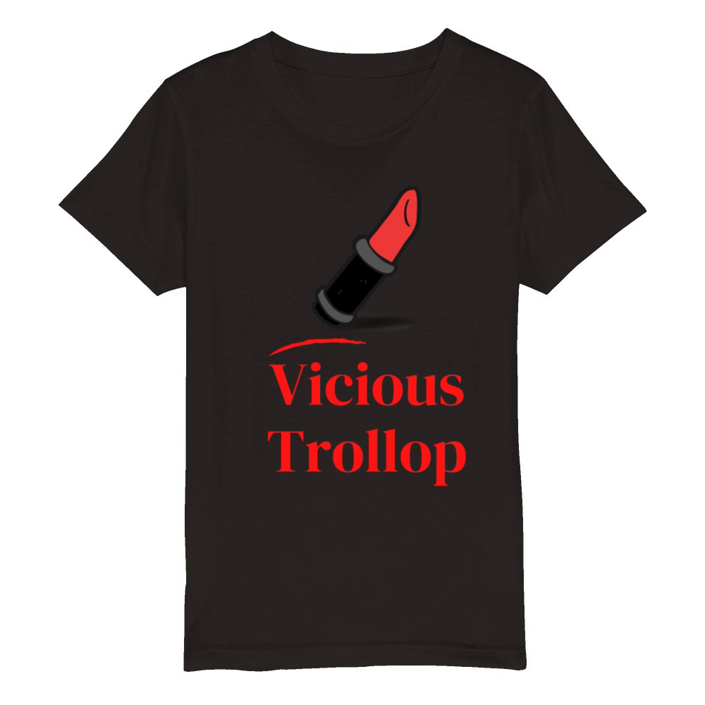 Vicious Trollop Lipstick Organic Kids Crewneck T-shirt