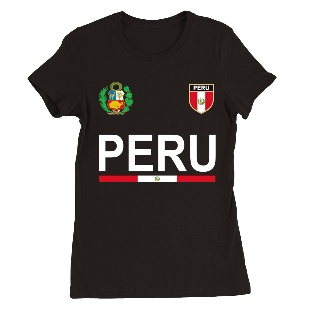 Peru Soccer T-Shirt - Peruvian Retro Football Jersey 2017 Premium Womens Crewneck T-shirt