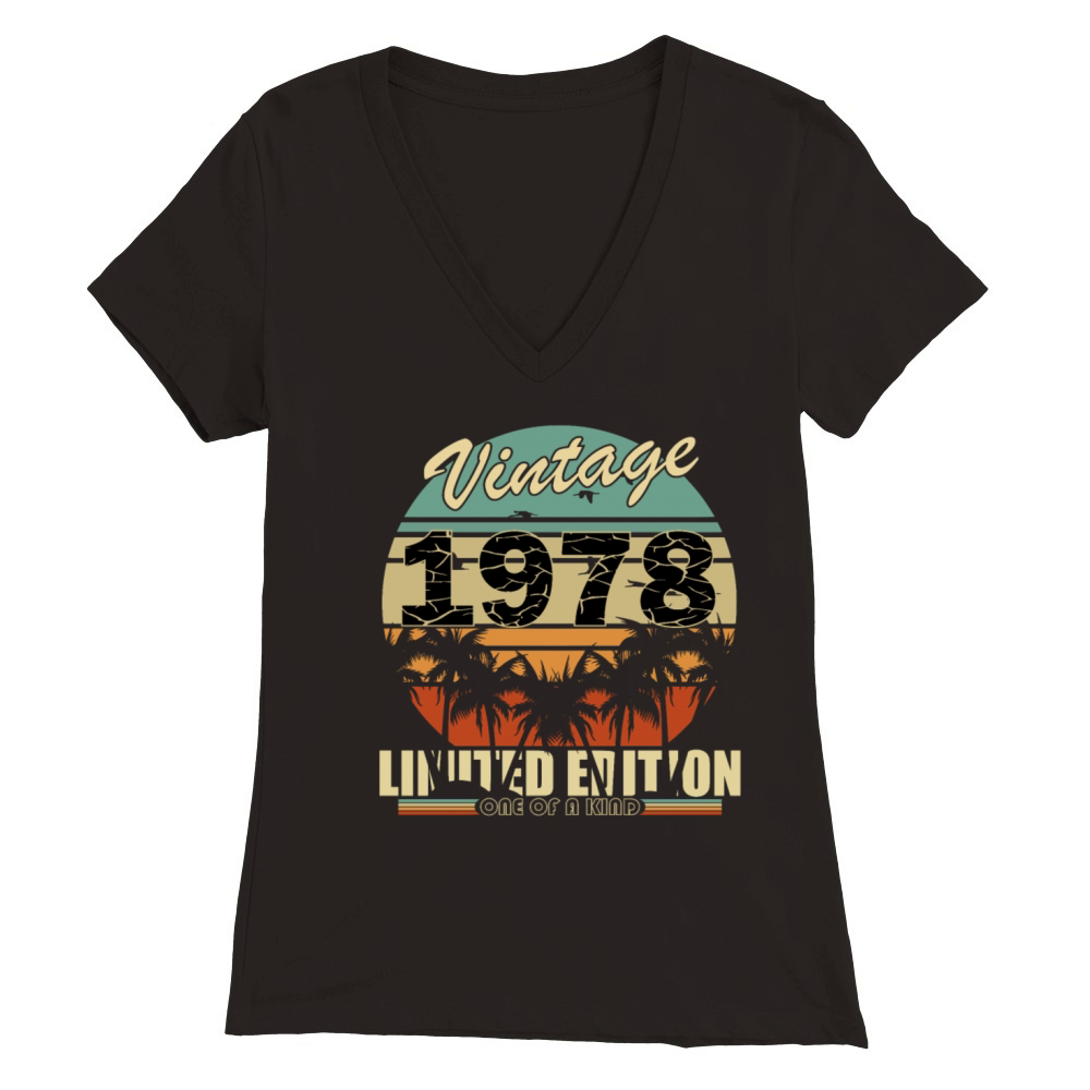 Vintage 1978 vintage retro vintage birthday Premium Womens V-Neck T-shirt