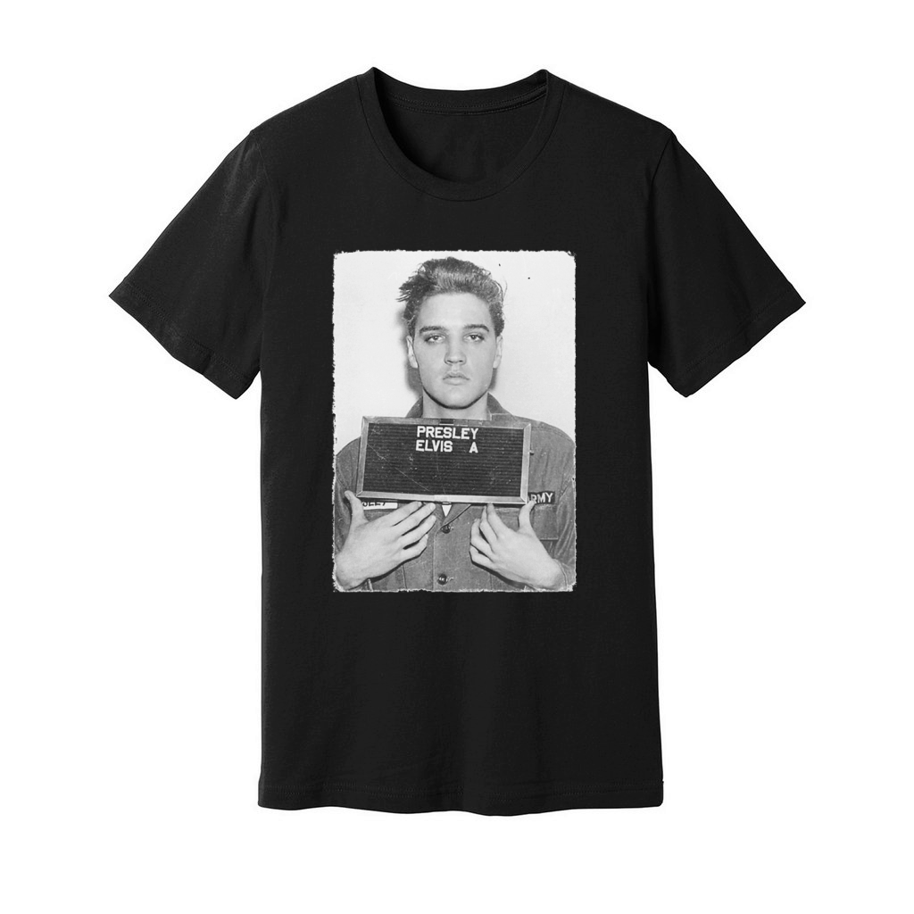Elvis Presley Army Mug Shot Unisex Jersey Tee