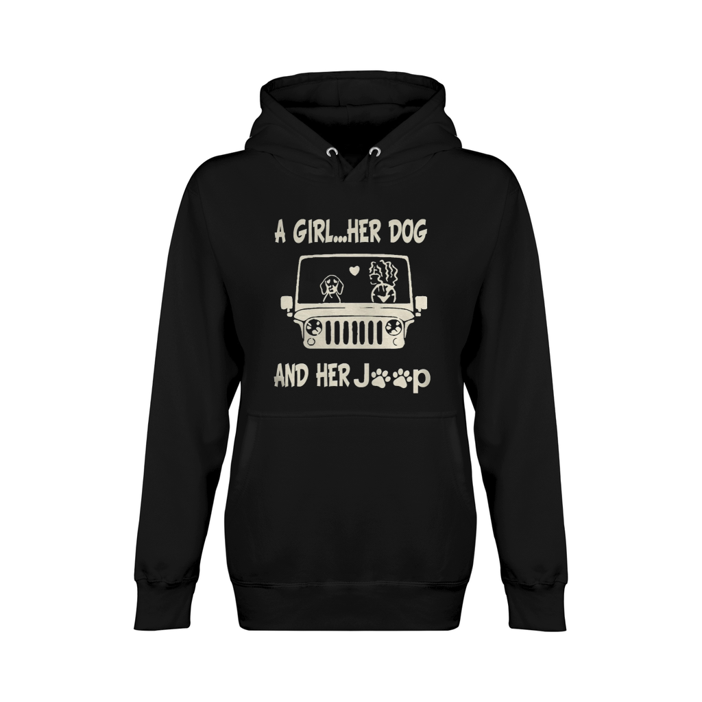 A GIRL HER DOG  JEEP Unisex Premium Pullover Hoodie