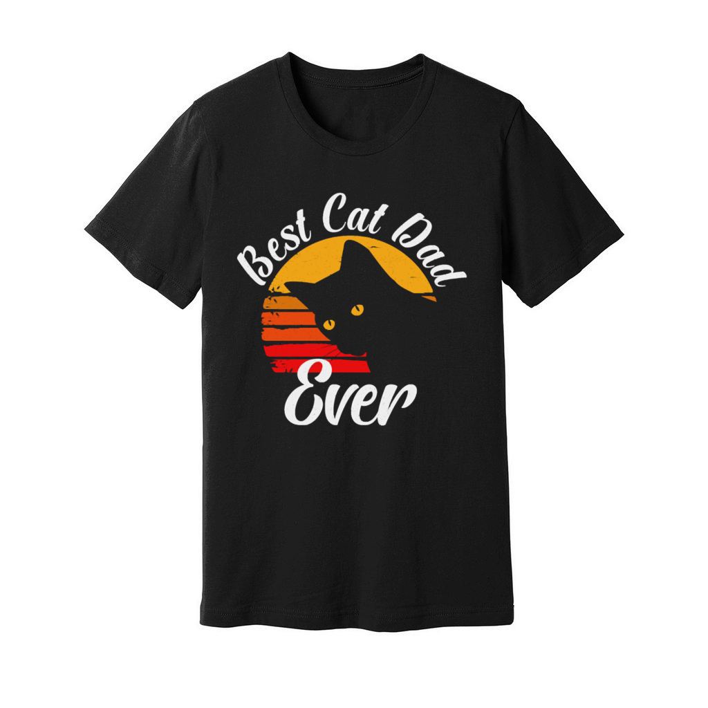 Best Cat Dad Ever Vintage Best Cat Dad Ever Gift Unisex Jersey Tee
