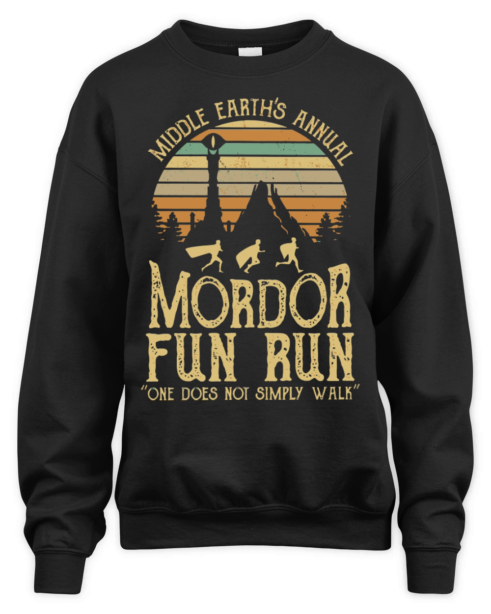 Spl Sunset middle earth’s annual mordor fun run one does not simply walk Unisex Premium Crewneck Sweatshirt