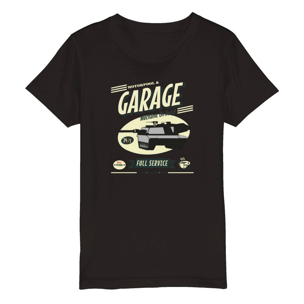 Vintage Tank Mechanic Organic Kids Crewneck T-shirt
