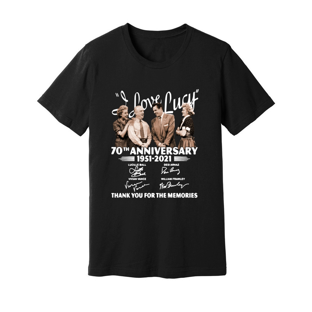 I Love Lucy 70th anniversary 1951 2021 thank you for the memories signatures Unisex Jersey Tee