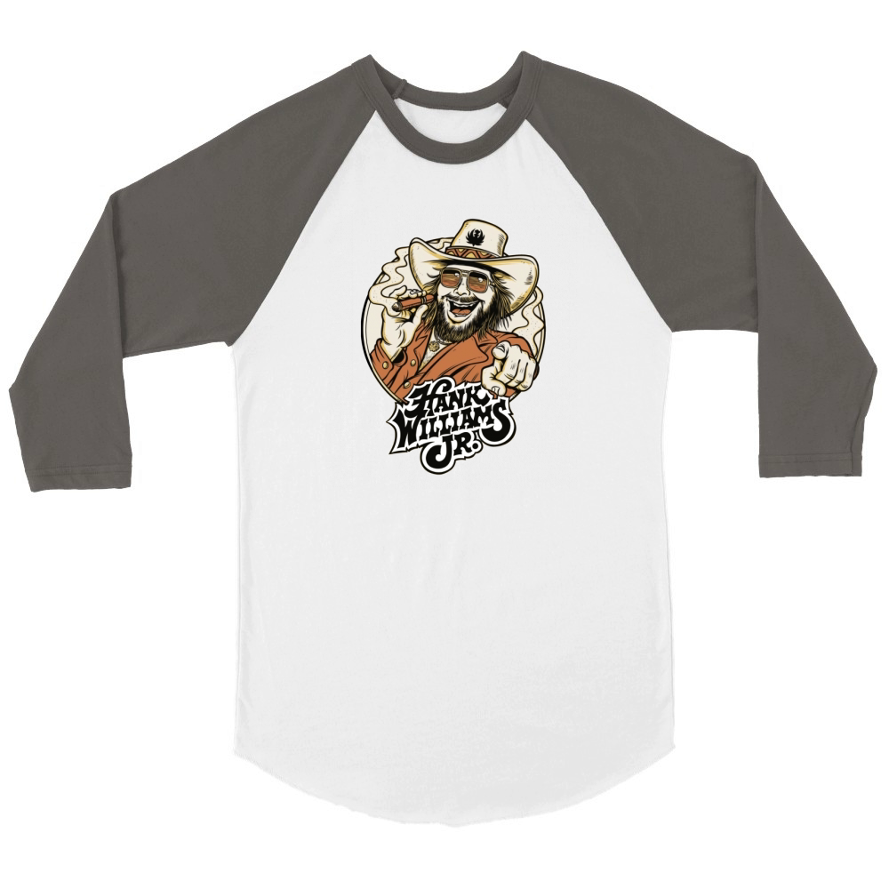 Hank Williams Jr Bocephus Unisex ¾ sleeve Raglan T-shirt