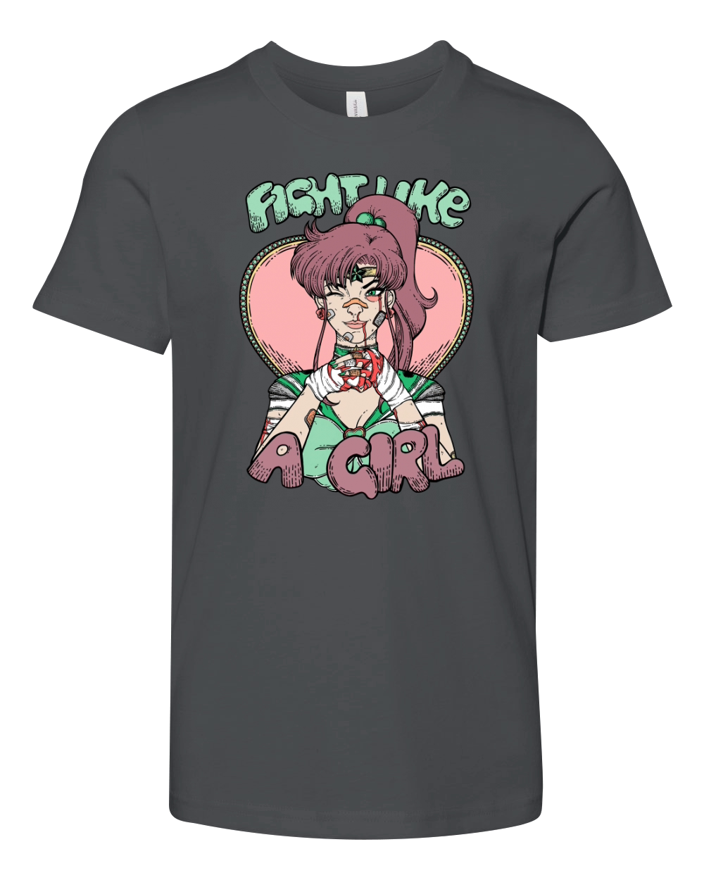 Sailor Moon- Fight Like A Girl Sailor Jupiter Youth Unisex Jersey Tee