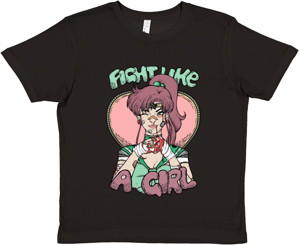 Sailor Moon- Fight Like A Girl Sailor Jupiter Premium Kids Crewneck T-shirt