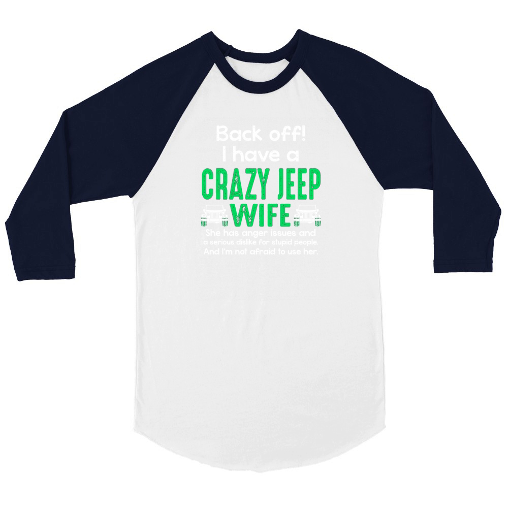 CRAZY JEEP WIFE Unisex ¾ sleeve Raglan T-shirt