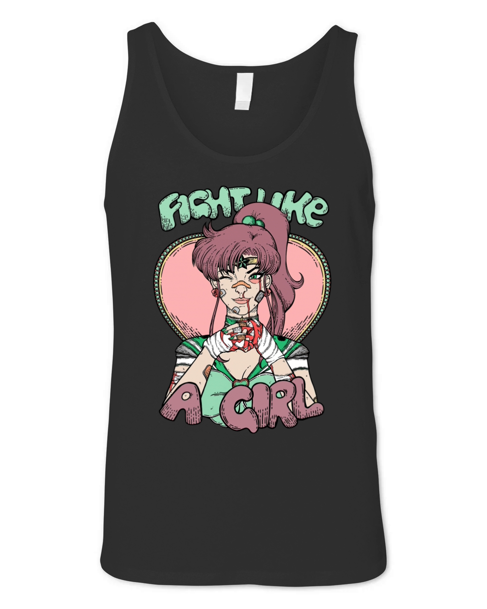 Sailor Moon- Fight Like A Girl Sailor Jupiter Unisex Jersey Tank