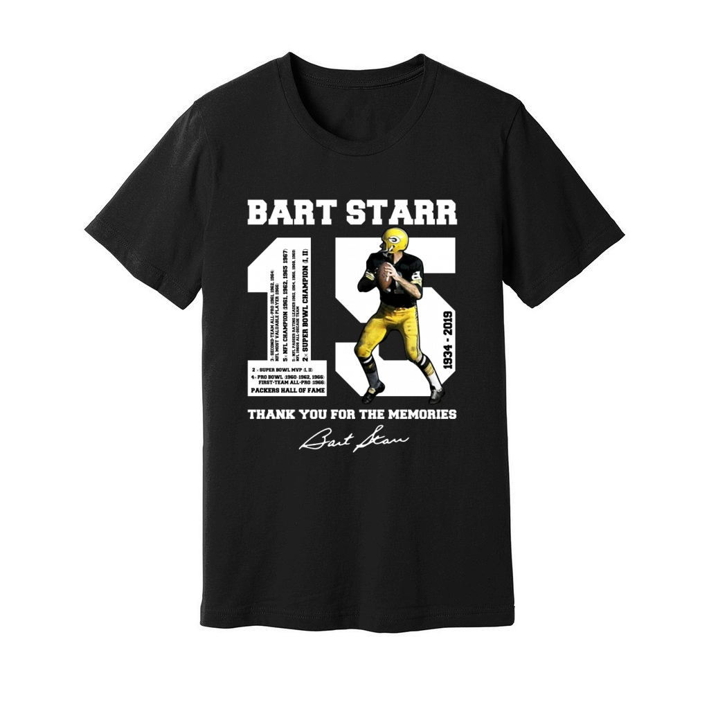 Bart Starr 15 1934 – 2019 thank you for the memories Unisex Jersey Tee