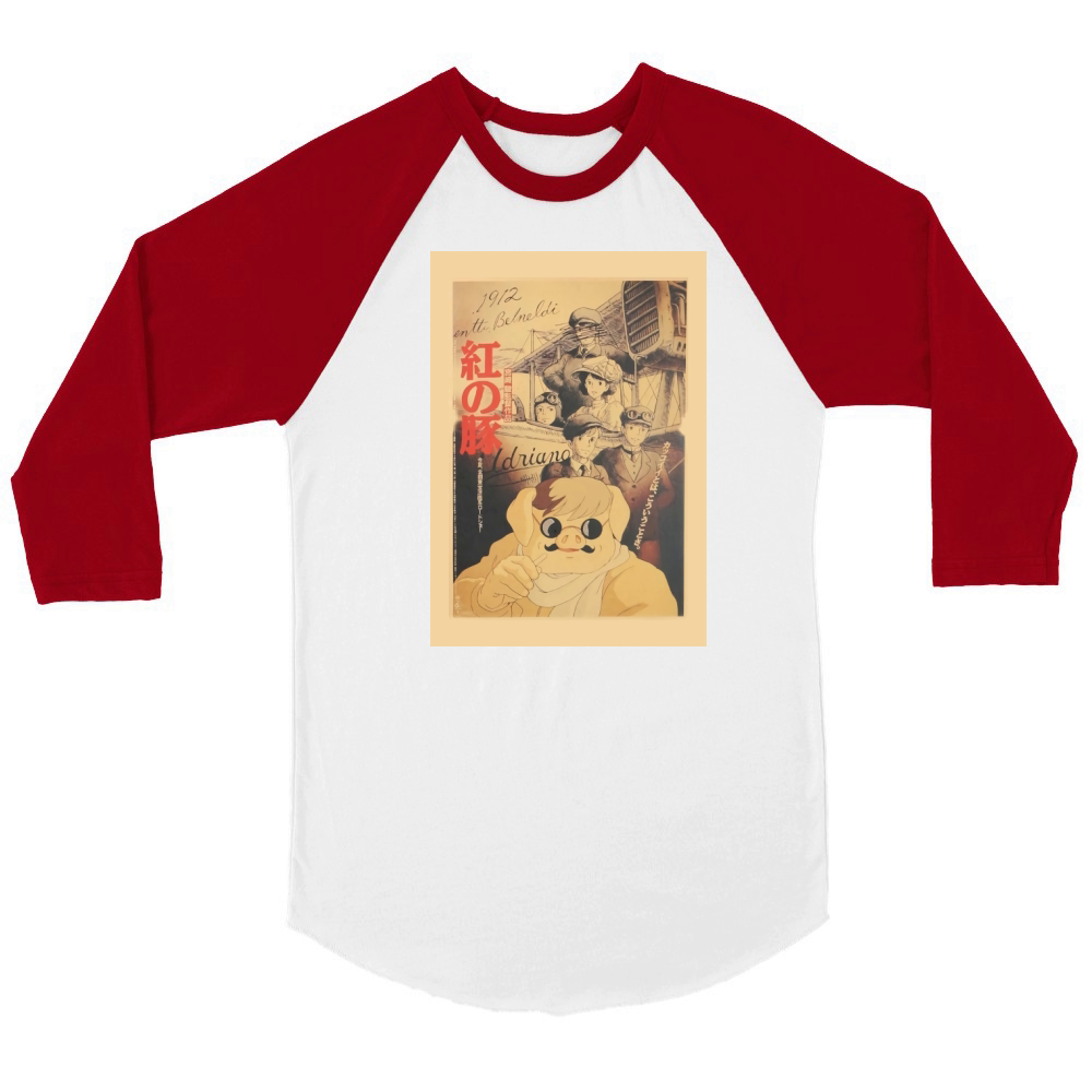 Campaign  Porco Rosso pilot Unisex ¾ sleeve Raglan T-shirt