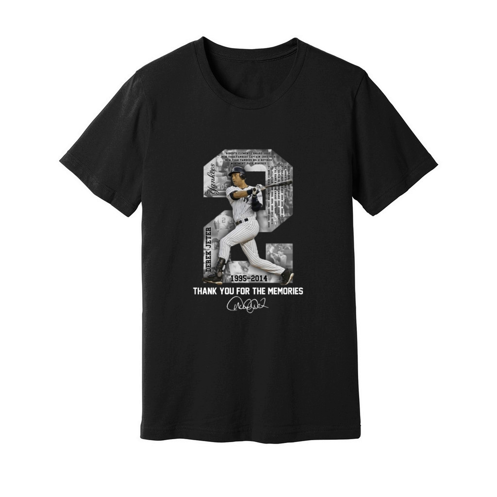 2 hall of fame Derek Jeter signature thanks for the memories shirt