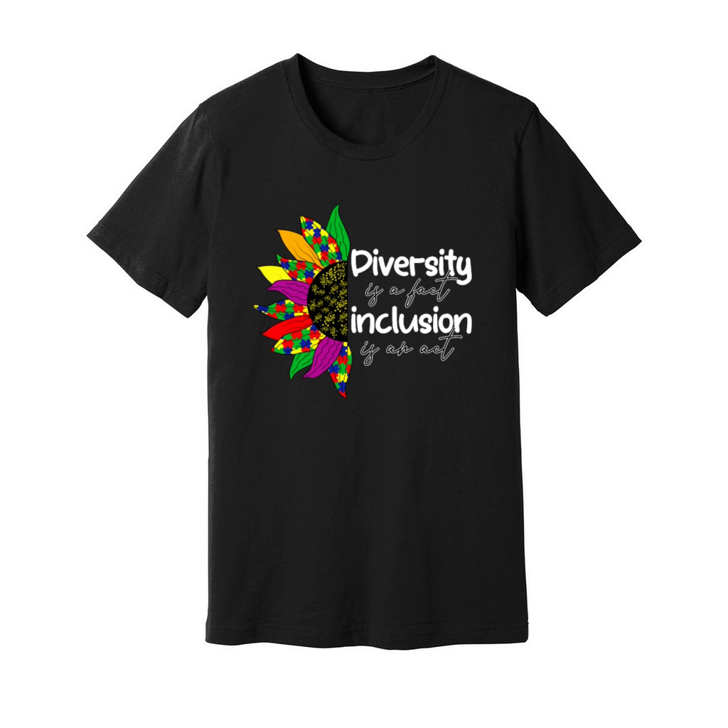 Diversity is a Fact Inclusion is an Act - Autism A Unisex Jersey Tee