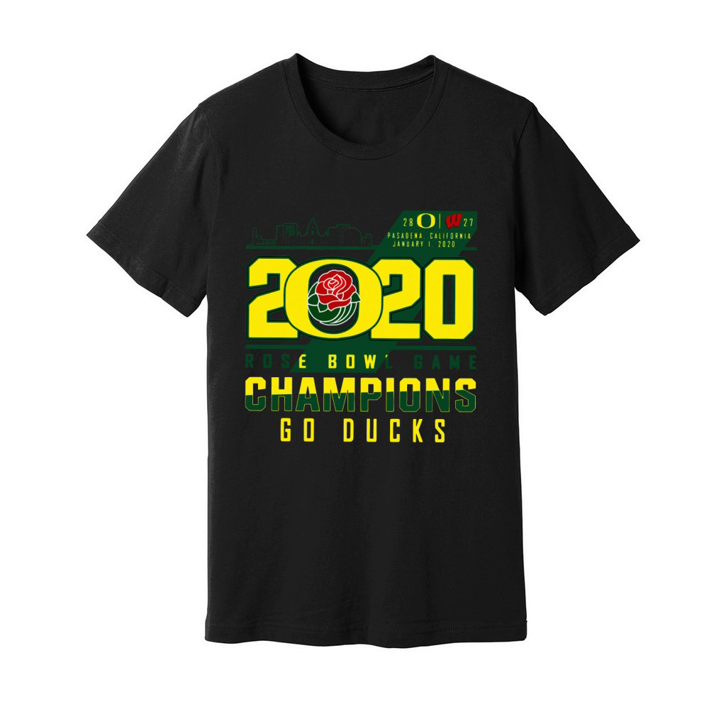 Oregon Ducks 2020 Rose Bowl Game Champions Goducks shirt Unisex Jersey Tee
